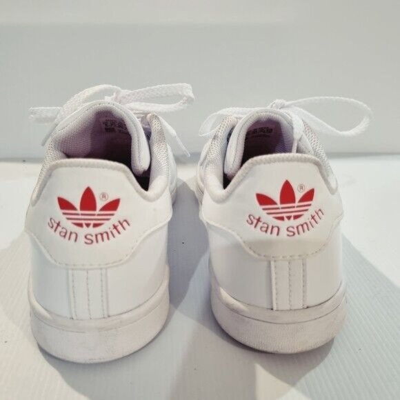ADIDAS Ladies Special Edition Stan Smith Leather Sneakers Red Heart, Size 7 - Picture 10 of 12
